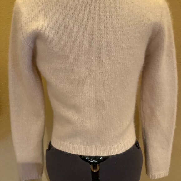 J. Crew Cropped Lambswool/Angora Rabbit Hair/Nylon  Pearl Button Cardigan Sz S - Picture 5 of 9